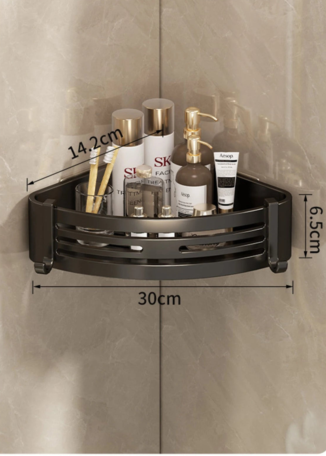 Étagère d’Angle de Douche – Fixation Murale Sans Perçage
