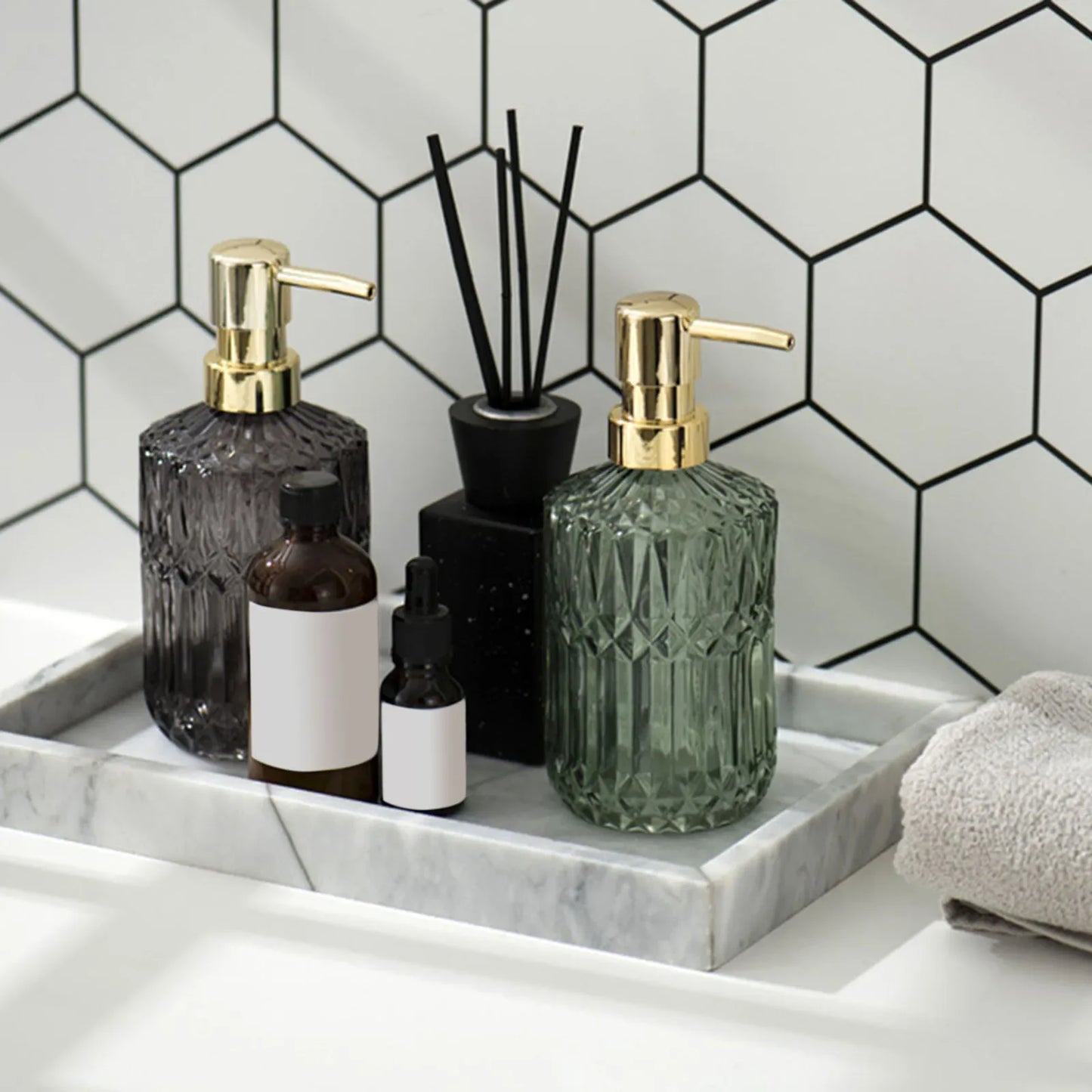 Flacon Distributeur Oréava | Verre Transparent & Pompe Design