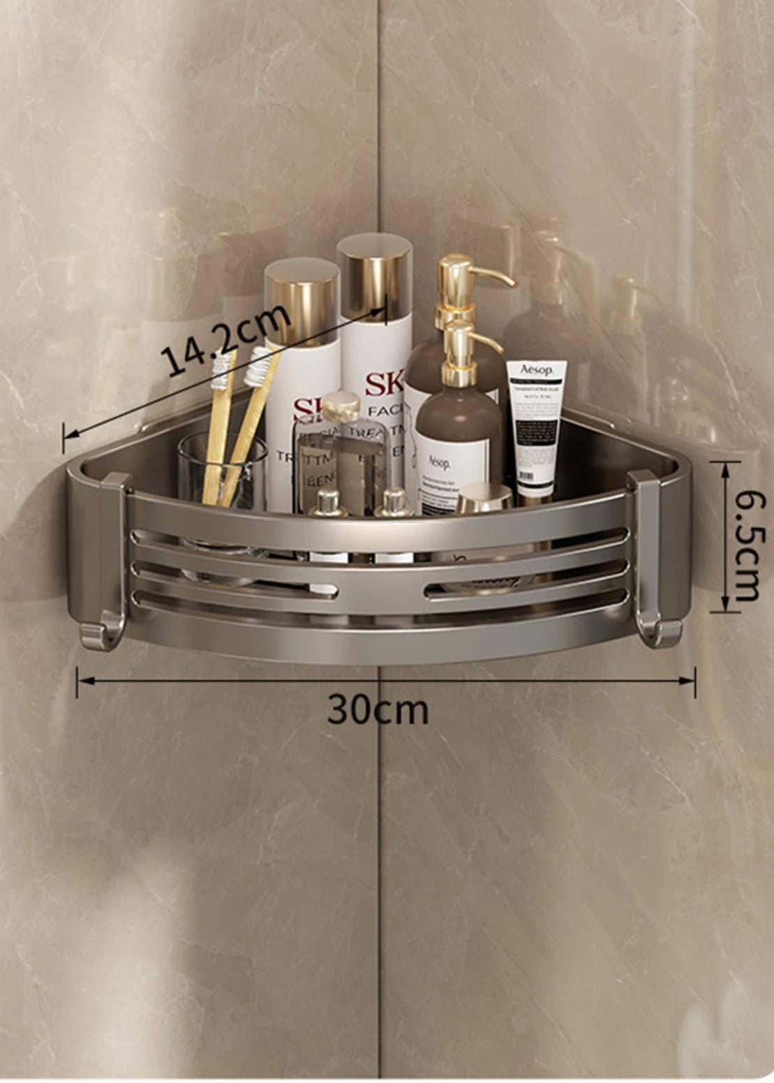 Étagère d’Angle de Douche – Fixation Murale Sans Perçage