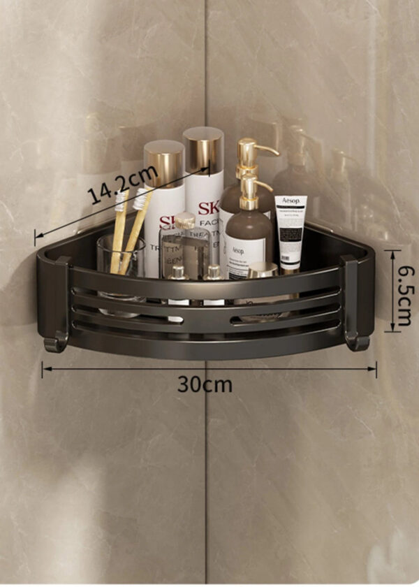 S4afec4deb4b94bdebc7e999fa487406dX.jpg Étagère d’Angle de Douche – Fixation Murale Sans Perçage